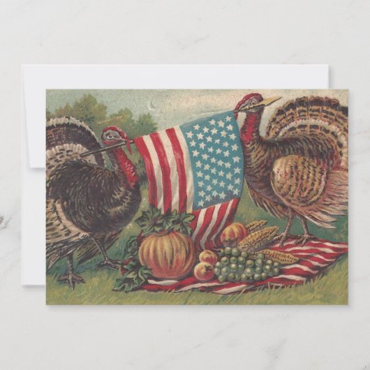  patriottische Thanksgiving Groeten Turkije Kaart (Voorkant)
