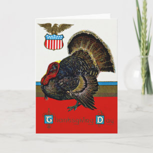 Patriottische Thanksgiving kalkoen US Schild Adela Feestdagen Kaart