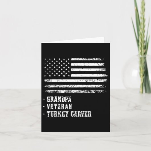 Patriottische Thanksgiving Opa Officiële Turkije A Kaart (Voorkant)