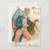 Patriottische Thanksgiving Uncle Sam Turkije Feestdagenkaart (Voorkant)