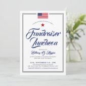 Patriottische Thégeacht Event American Flag Uitnod Kaart (Staand voorkant)