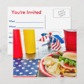 Patriottische thema partij uitnodiging briefkaarte (Voorkant / Achterkant)