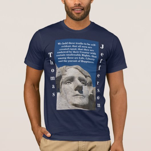 Patriottische Thomas Jefferson Shirt (alleen donke (Voorkant)