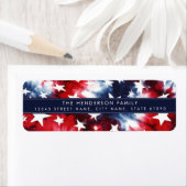 Patriottische Tie-dye Achtergrond Retouradreslabel Etiket (Insitu)
