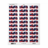 Patriottische Tie-dye Achtergrond Retouradreslabel Etiket (Full Sheet)