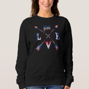 Patriottische tiendy 4 juli Love Arrow American F Trui