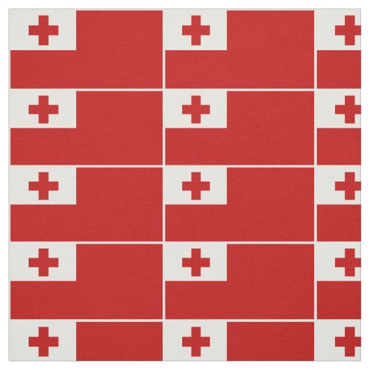 Patriottische Tonga-vlag witte rand Stof (Swatch)