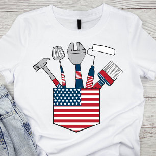 Patriottische tools voor Pocket Labor Day T-shirt