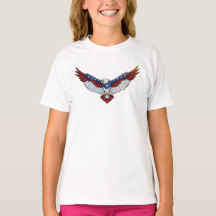 Patriottische Torenhoog Opvliegende Adelaar Grafis T-shirt
