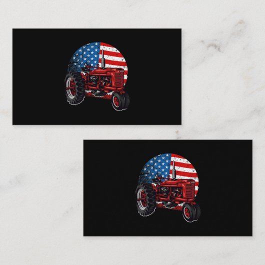 Patriottische tractor American Flag Shirt Tractor  Visitekaartje (Voorkant / Achterkant)