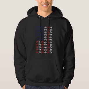Patriottische tractor Amerikaanse vlag boer Hoodie