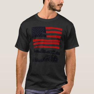  patriottische tractor op een boerderij-Amerikaans T-shirt