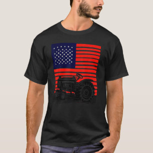 patriottische tractor op een boerderij-Amerikaans T-shirt