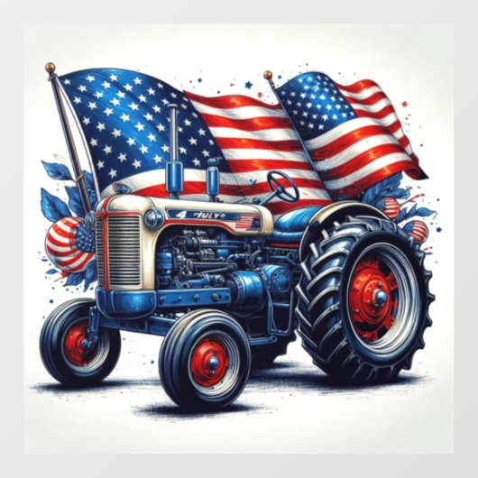Patriottische tractorvensterklemming raamsticker (Vel)