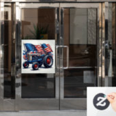 Patriottische tractorvensterklemming raamsticker (Kantoordeur)
