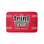 Patriottische trini Beyond de Bone met Name on RED Badmat (Voorkant)
