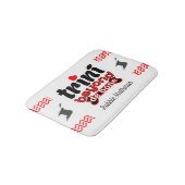 Patriottische trini Beyond de Bone met Name on WHI Badmat (Gekanteld)