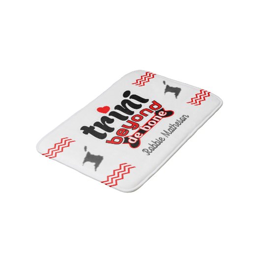 Patriottische trini Beyond de Bone met Name on WHI Badmat (Gekanteld)