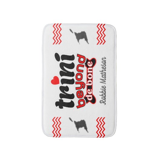 Patriottische trini Beyond de Bone met Name on WHI Badmat (Voorkant Verticaal)