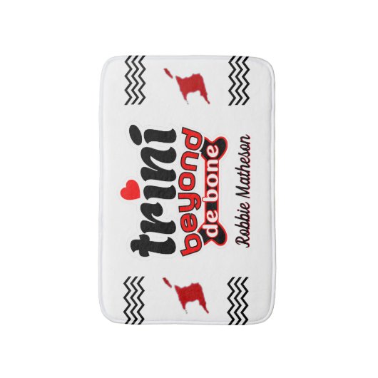 Patriottische trini Beyond de Bone met Name on WHI Badmat (Voorkant Verticaal)