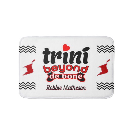 Patriottische trini Beyond de Bone met Name on WHI Badmat (Voorkant)