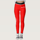 Patriottische Trinidad en Tobago Kleuren met Naam Leggings (Voorkant)