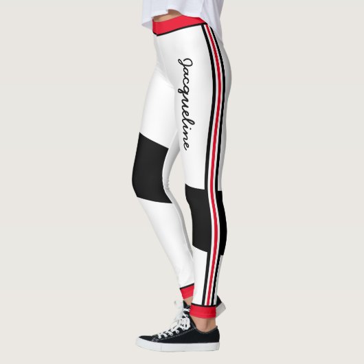 Patriottische Trinidad en Tobago Kleuren met Naam Leggings (Links)