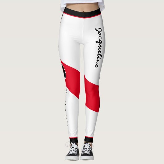 Patriottische Trinidad en Tobago Kleuren met Naam Leggings (Voorkant)