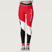 Patriottische Trinidad en Tobago Kleuren met Naam Leggings (Voorkant)