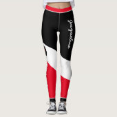 Patriottische Trinidad en Tobago Kleuren met Naam Leggings (Voorkant)