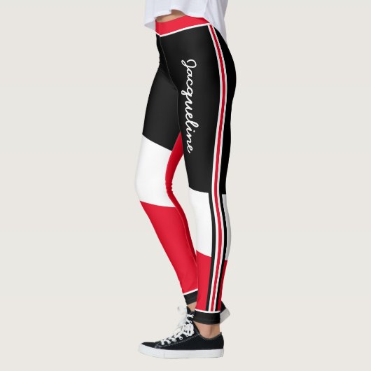 Patriottische Trinidad en Tobago Kleuren met Naam Leggings (Links)