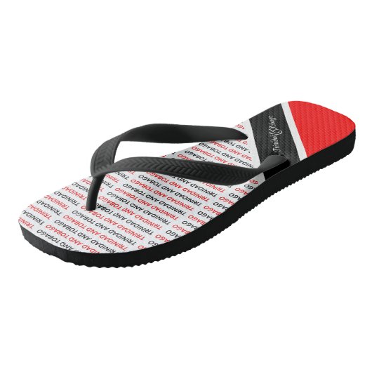Patriottische Trinidad en Tobago vlag kleuren Teenslippers (Schuin)