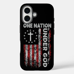 Patriottische trots: één natie onder God iPhone 16 Hoesje