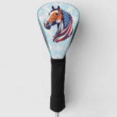 Patriottische trots: Kwartpaard met Amerikaanse vl Golfheadcover (Voorkant)