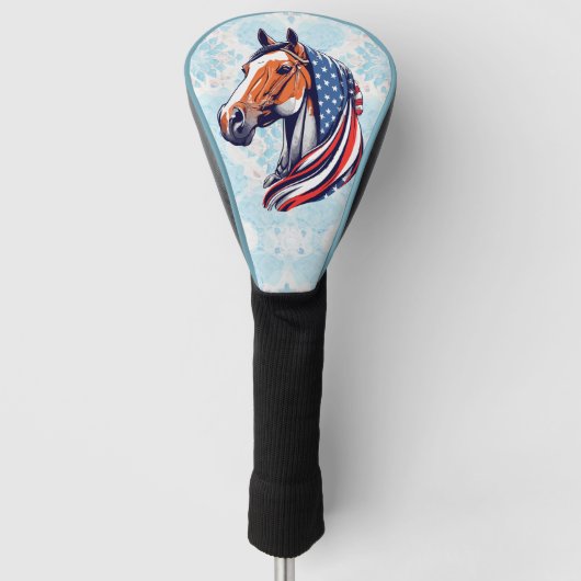 Patriottische trots: Kwartpaard met Amerikaanse vl Golfheadcover (Voorkant)