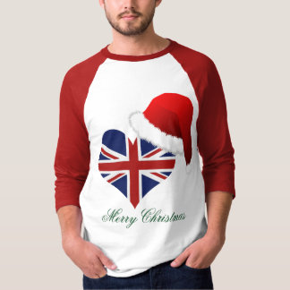 Patriottische Trots Vlag Hart Kerstman Kerstvakant T-shirt
