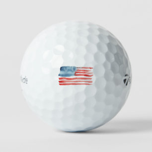 Patriottische trots waterverf Amerikaanse vlag tij Golfballen