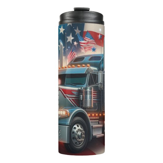 Patriottische Truck Amerikaanse viering Thermosbeker (Voorkant)