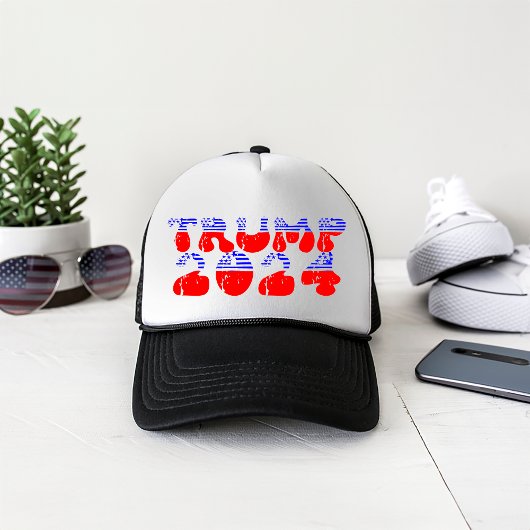Patriottische Trump 2024 Retro  Trucker Pet