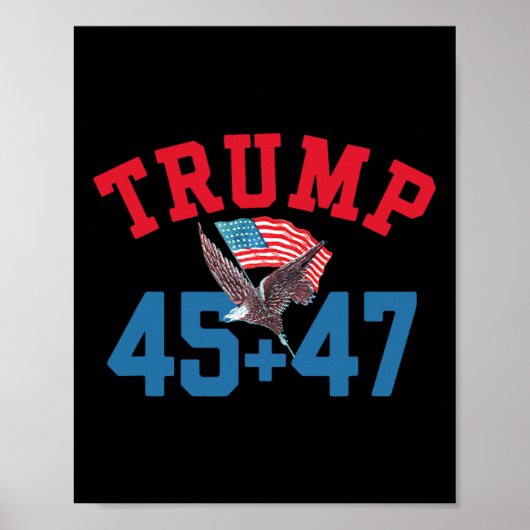 Patriottische Trump 45 en 47 winnaar won Patri Poster (Voorkant)
