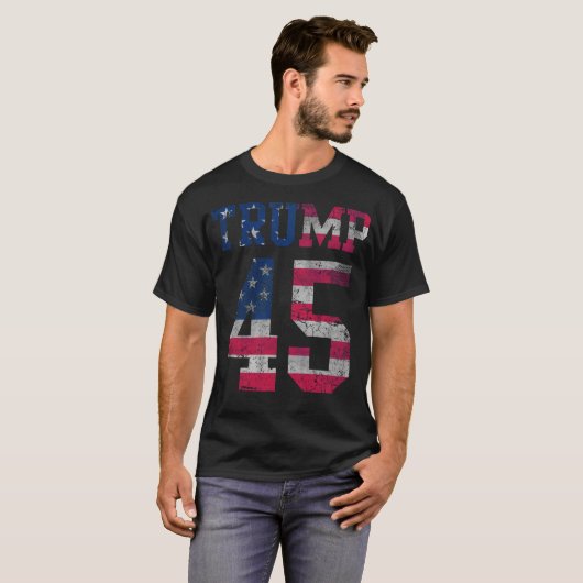 Patriottische Trump 45 Verenigde Staten T-shirt (Voorkant volledig)