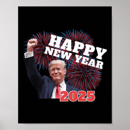 Patriottische Trump Gelukkig Nieuwjaar 2025 Conser Poster (Voorkant)