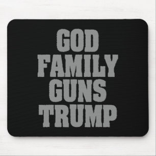Patriottische Trump God Familie Pistolen Trump Muismat