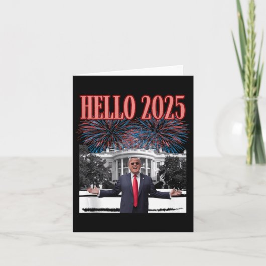 Patriottische Trump Hallo 2025 Oud en Nieuw Republ Kaart (Voorkant)