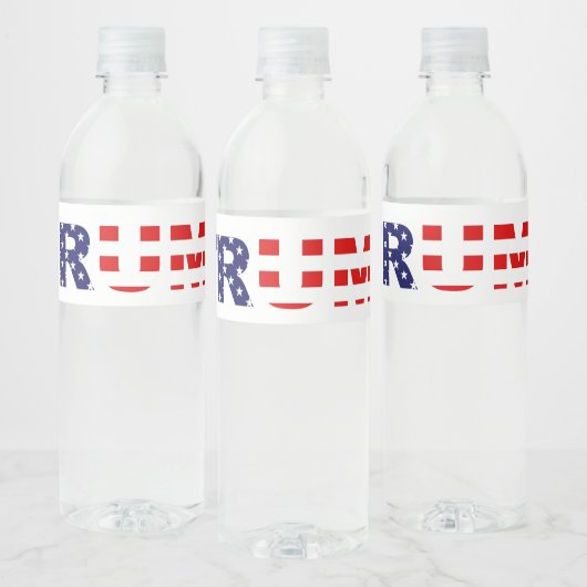 Patriottische Trump-typografie Waterfles Etiket (Flessen)