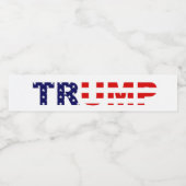 Patriottische Trump-typografie Waterfles Etiket (Enkel label)