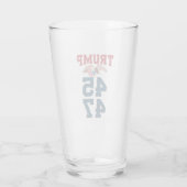 Patriottische Trump Won 45 en 47 Overwinning Winna Glas (Achterkant)