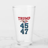 Patriottische Trump Won 45 en 47 Overwinning Winna Glas (Voorkant)