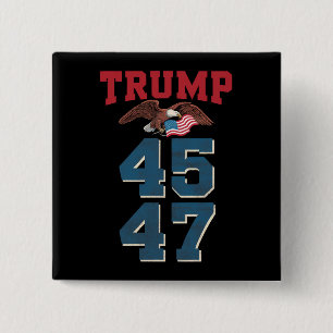 Patriottische Trump Won 45 en 47 Overwinning Winna Vierkante Button 5,1 Cm