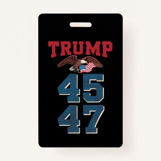 Patriottische Trump won 45 en 47 overwinningswinna Badge (Voorkant)